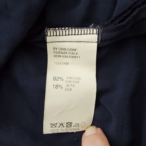 PINKO Navy Velvet Silk Mini Dress V-Neck Long Sleeve Sz 6 Classic Glamour Event - Picture 10 of 12